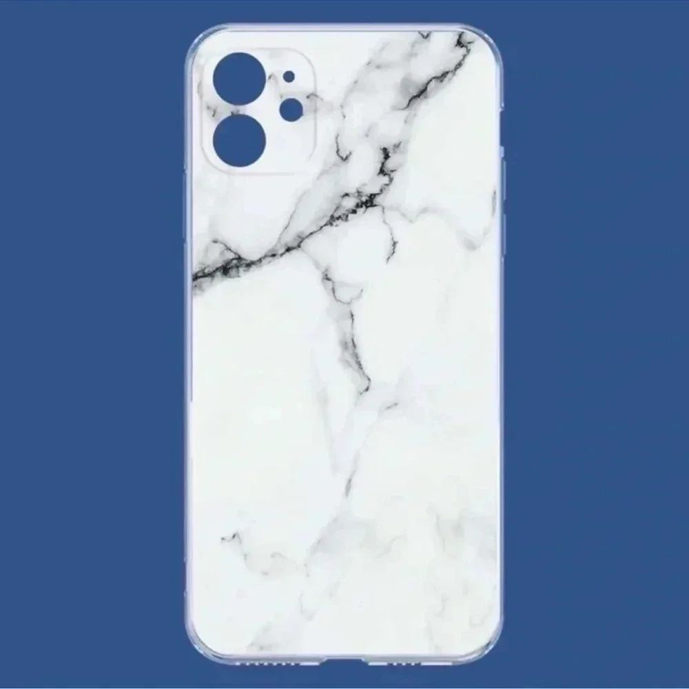 iPhone 13 Pro White Marbled Phone Case